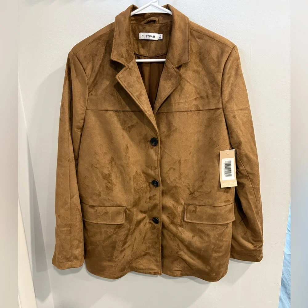 JustFab Tan Women's Blazer - Picture 1 of 10